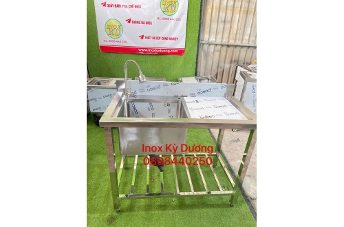 CHẬU RỬA  CHÉN INOX MỘT HỌC CÓ CÁNH