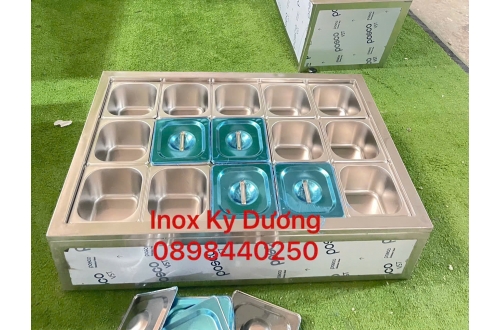 THÙNG INOX ƯỚP LẠNH 15 KHAY 1/6
