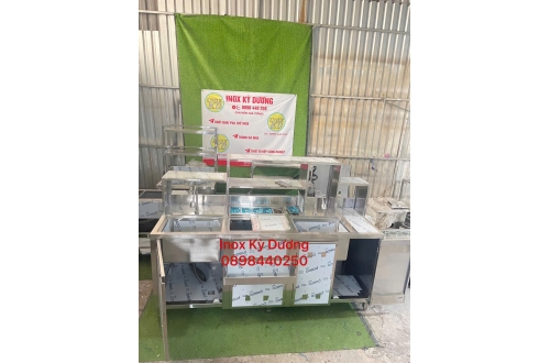 QUẦY PHA CHẾ TRÀ SỮA CÓ 2 BỒN RỬA 
