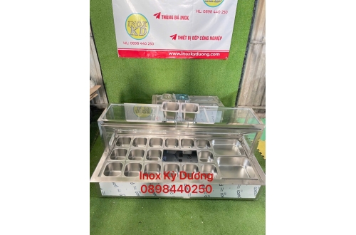 THÙNG ĐÁ INOX GIỮ LẠNH TOPPING ĐẶT ÂM QUẦY