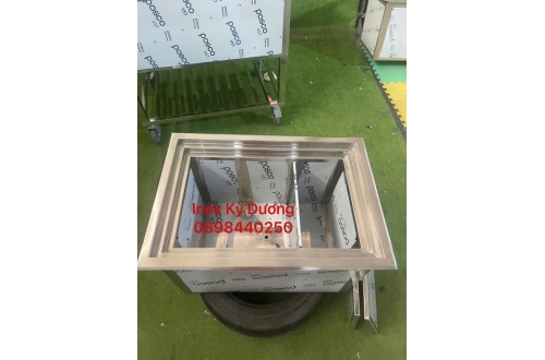 THÙNG ĐÁ INOX ÂM QUẦY CHIA 2 NGĂN