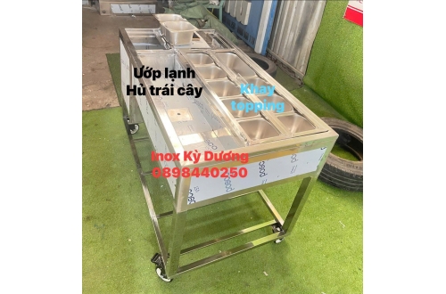 THÙNG ĐÁ INOX CÓ NGẮN ĐỰNG MỨT TRÁI CÂY
